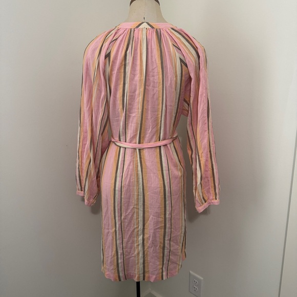 XiRENA XS Pink Villa Stripe Long Sleeve Shirt Dress ~ Coastal Minimalist Boho - Picture 3 of 8